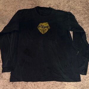 Aigle Black Long Sleeve Tee with Yellow Logo